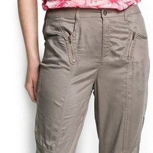 Mango Visco Ankle Trousers / Pedal Pushers in Beige Sz 10 NWOT